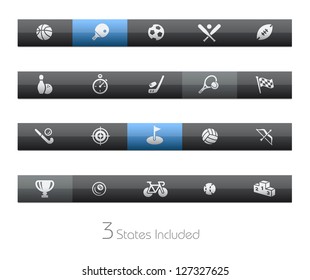 Sports // Blackbar Series + It includes 3 buttons states in different layers. +
