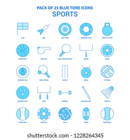 Sports Blue Tone Icon Pack - 25 Icon Sets