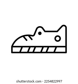 Sports boots icon line isolated on white background. Black flat thin icon on modern outline style. Linear symbol and editable stroke. Simple and pixel perfect stroke vector illustration
