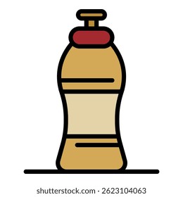 Sports bottle icon. Outline sports bottle vector icon color flat isolated