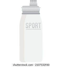 Sports bottle for water or energetic drink vector icon. Reusable plastic fitness container for healthy refreshment or fortify with dietary supplements