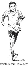 Sports Boy running Illustrations sketch drawing