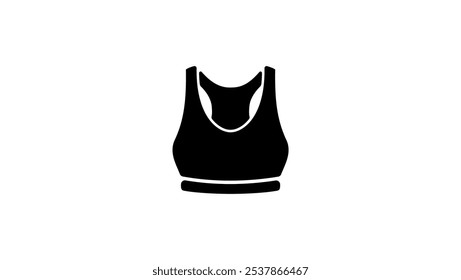 Sports Bra, black isolated silhouette