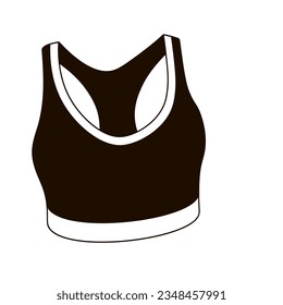 sports bra black and white outline illustration