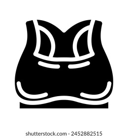 sports bra clothing glyph icon vector. sports bra clothing sign. isolated symbol illustration