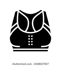 sports bra clothing glyph icon vector. sports bra clothing sign. isolated symbol illustration