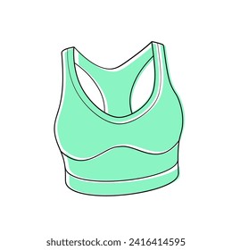 sports bra color vector illustration