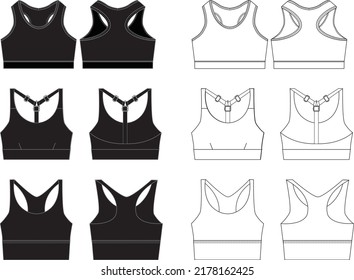 Sports Bra Editable Vector Templates