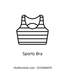 icono del sujetador deportivo en vector. Logotipo