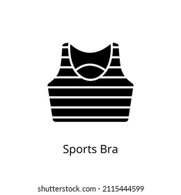 icono del sujetador deportivo en vector. Logotipo