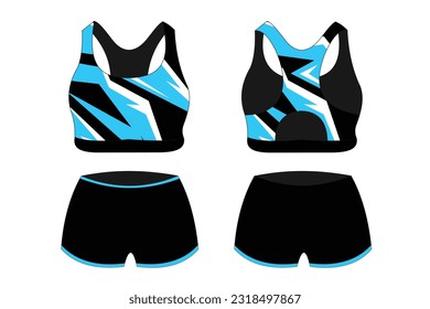 Sports bra underwear specification vector, mock up
