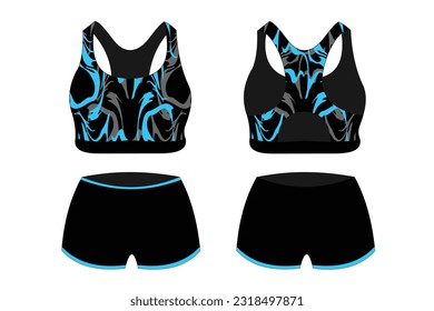 Sports bra underwear specification vector, mock up
