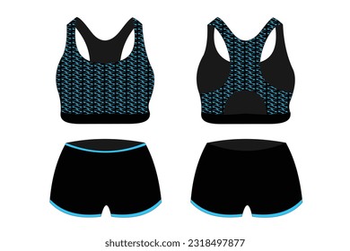 Sports bra underwear specification vector, mock up
