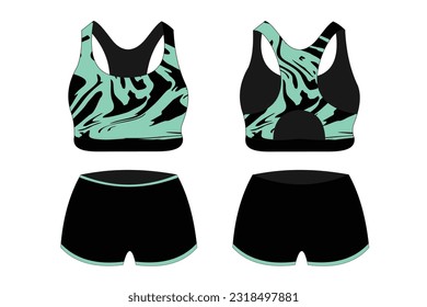 Sports bra underwear specification vector, mock up

