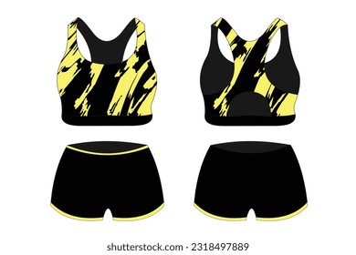 Sports bra underwear specification vector, mock up
