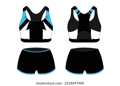 Sports bra underwear specification vector, mock up
