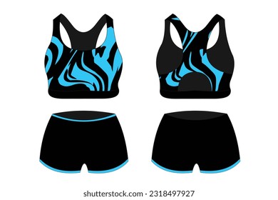 Sports bra underwear specification vector, mock up
