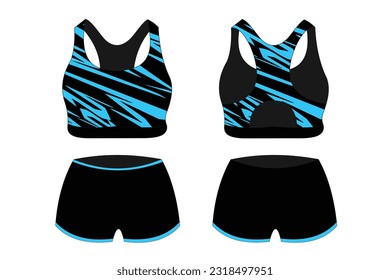 Sports bra underwear specification vector, mock up
