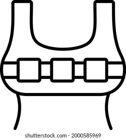 Sports bra Vector Line Icon Design
