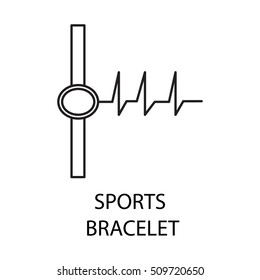 Sports bracelet line icon. Vector symbol on the topic of personal devices. Black minimalist element for design of website, company's visit card, logo an etc. Sports bracelet vector icon eps 10. 