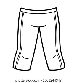 Sports breeches for training linear drawing. Image produced without the use of any form of AI software at any stage.