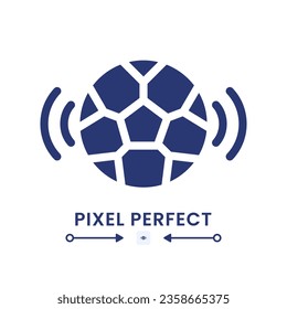 Sports broadcast black solid desktop icon. Live stream. Television program. Soccer game. Pixel perfect, outline 4px. Silhouette symbol on white space. Glyph pictogram. Isolated vector image