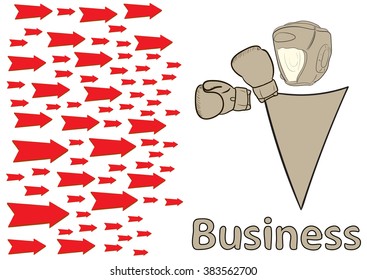Sports business and boxer