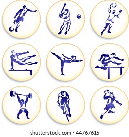 Sports Buttons Collections Original Vector Illustration