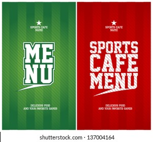 Sports Cafe Menu cards design template.