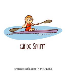 Sports. Canoe Sprint. Vector Illustration
