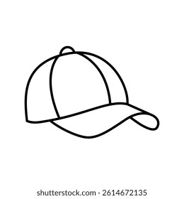 Sports cap black and white icon design with editable stroke