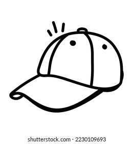 A sports cap doodle round icon