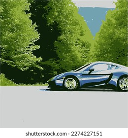 sports car background in vector 