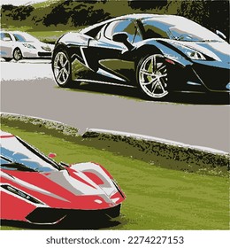 sports car background in vector 