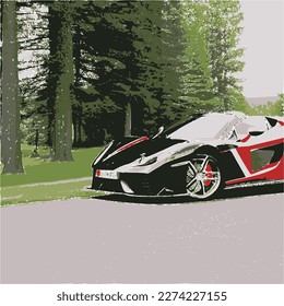 sports car background in vector 