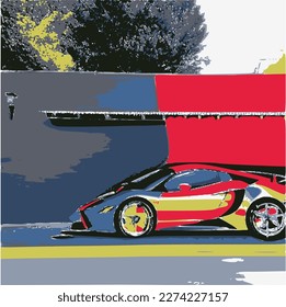 sports car background in vector 