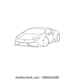 Car Outline Line Art Illustration Compact Stock Vector (Royalty Free ...