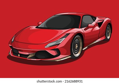 Sports car cartoon vector illustration