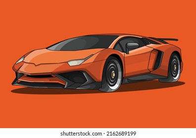 Sports car cartoon vector illustration