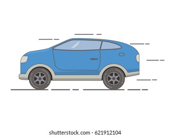 The sports car of a compartment modern crossover SUV.Icon vehicle.For the websites and toy stores, for games in flat style a vector