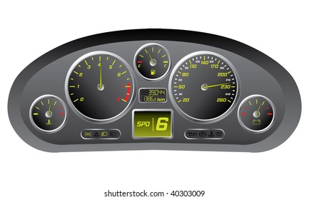 Sports car dashboard