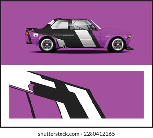 sports car decal graphic  for car wrap design
