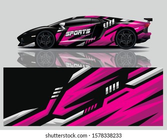 Sports car decal wrap design for vector illustration.