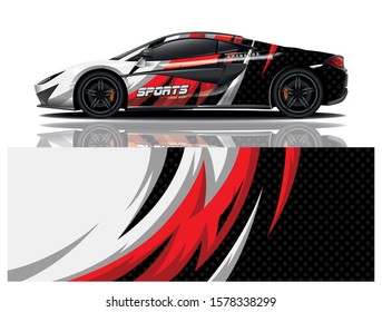 Sports car decal wrap design for vector illustration.