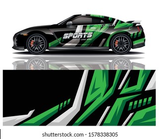 Sports car decal wrap design for vector illustration.