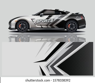 Sports car decal wrap design for vector illustration.