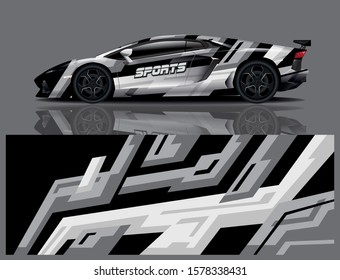 Sports car decal wrap design for vector illustration.