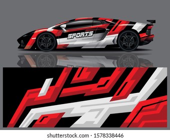 Sports car decal wrap design for vector illustration.