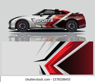 Sports car decal wrap design for vector illustration.