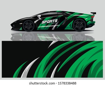 Sports car decal wrap design for vector illustration.